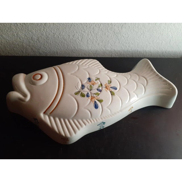 Ceramic 1970s Handpainted Ceramic Fish Figurine Wall Decor For Sale - Image 7 of 12
