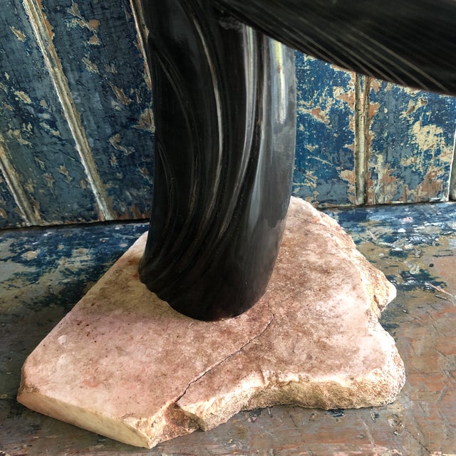Black Asian Style Shark Statue on Marble Base For Sale - Image 8 of 12