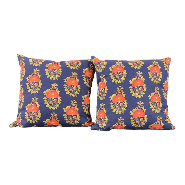 Tulu Textiles Alma Blue Throw Pillows, Pair For Sale