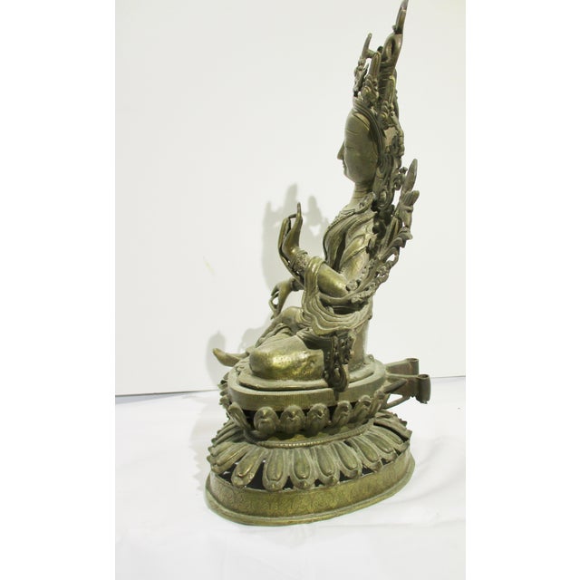 Beautiful Tara from Nepal, antique, early 20th century. A fine studio work of great detail to the carving. Crisp, clear...