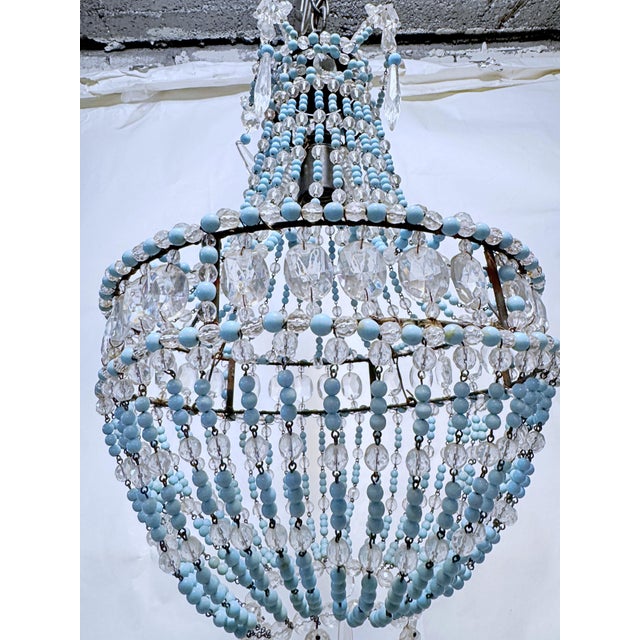 Traditional Vintage Beaded Empire Style Chandelier For Sale - Image 3 of 9