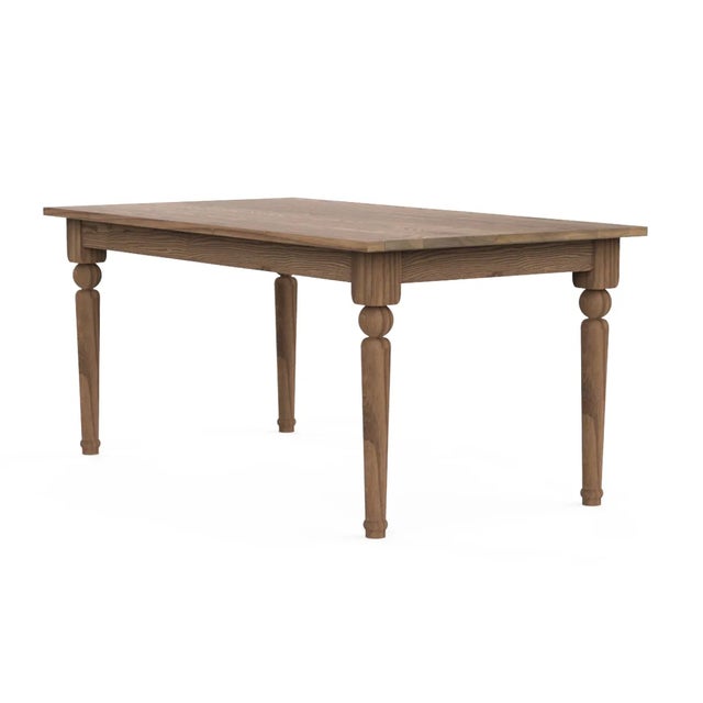 Vermont Farm Table for Chairish Turned Leg Dining Table in Ash Dark