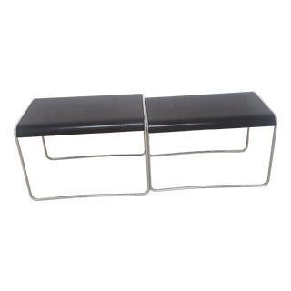 Bauhaus Black Chrome Nesting Side Tables, Set of 2 For Sale