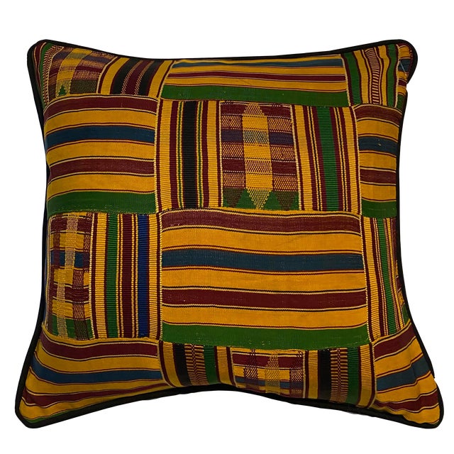 Vintage African Design Sherma Turkish Cotton Pillow For Sale