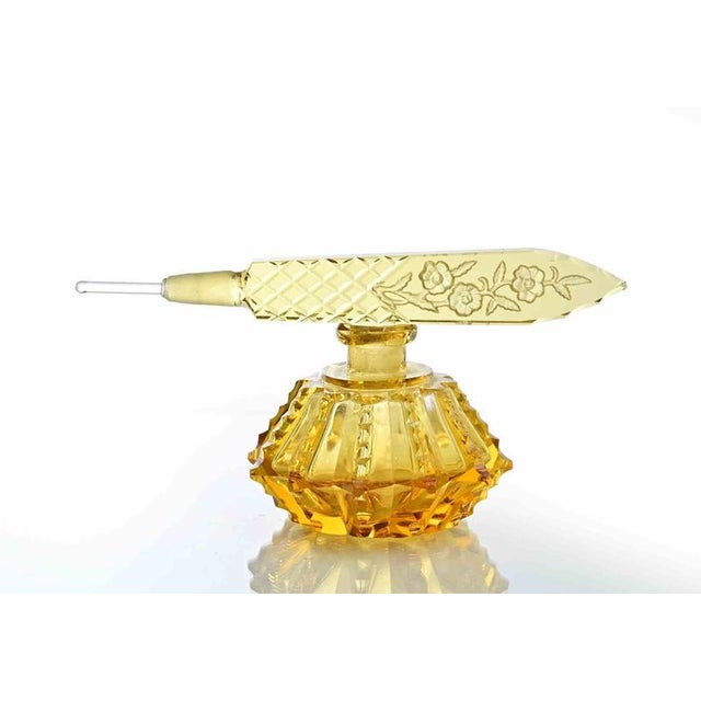 Boho Chic Vintage Art Deco Bohemian Crystal Perfume Bottle, Czech, 1930s For Sale - Image 3 of 5