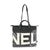 Chanel Black and Beige Coated Canvas and Leather Camellia & CC Print Shopper Tot For Sale - Image 4 of 5