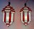 Art Deco Art Deco Style White Milk and Red Glass Pendant, Lantern or Chandelier, a Pair For Sale - Image 3 of 12
