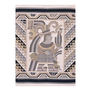 Mid 20th Century Mexican Zapotec Flat-Weave Carpet For Sale