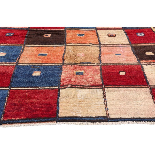 Vintage Persian Lori Checkerboard Rug - 05'01 X 07'01 For Sale - Image 4 of 9