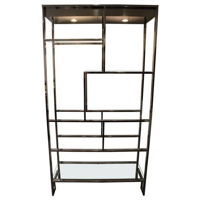 1980s Design Institute of America (Dia) Chrome Plated Steel Etagere For Sale - Image 9 of 9