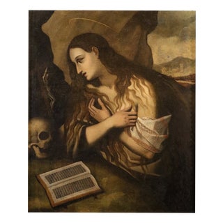 Follower of Luca Cambiaso, Penitent Mary Magdalene, 1600s, Oil on Canvas For Sale