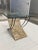 Mid-Century Modern 1980s Maitland-Smith Style Tessellated Stone and Iron Sculptural Base Glass Top Side End Table For Sale - Image 3 of 13