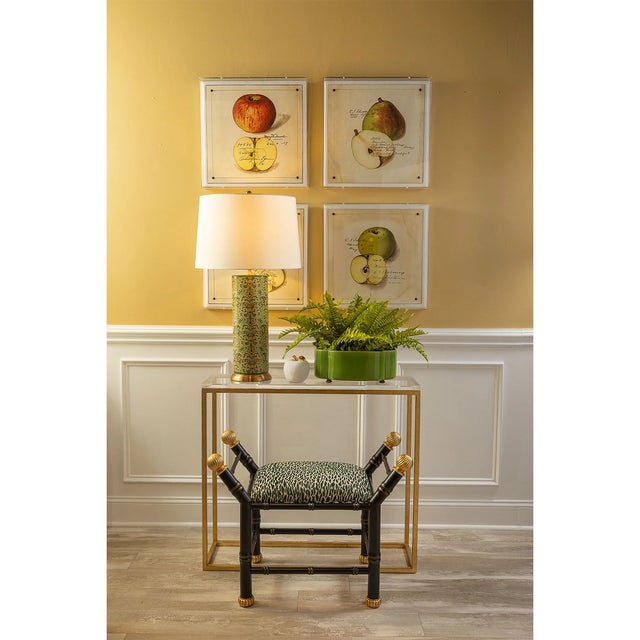 Port 68 Williamsburg for Port 68 Richmond Damask Green Lamp For Sale - Image 4 of 6