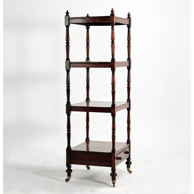 English Antique British Colonial Four Tiered Stand or Etagere For Sale - Image 3 of 10