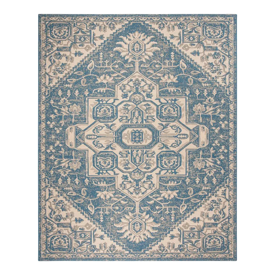 Surfside Indoor Outdoor Rug Cream & Blue 8'6