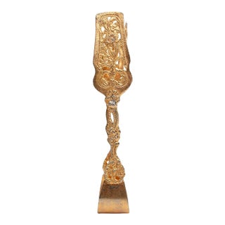 Vintage Italian Gold Serving Tongs For Sale