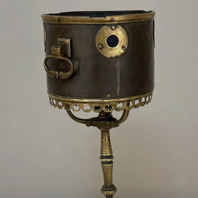 Bronze 18th Century Dutch Bronze & Copper Tea Kettle Warmer For Sale - Image 8 of 13