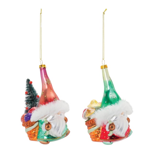 Bring festive charm to your holiday season with our Glass Santa Gnome Ornament Set. This delightful collection features...