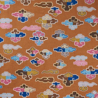 Schumacher In Dreams Velvet Fabric In Persimmon For Sale