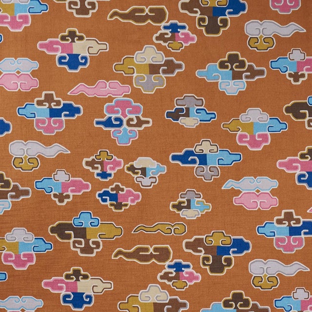 Schumacher In Dreams Velvet Fabric In Persimmon For Sale