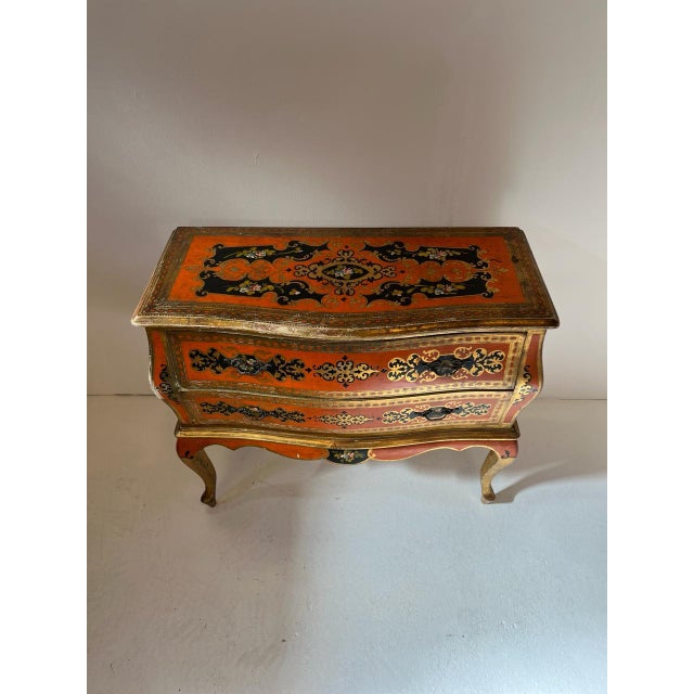 Italian Hand Painted Venetian Serpentine Commode, 1900s For Sale - Image 9 of 11
