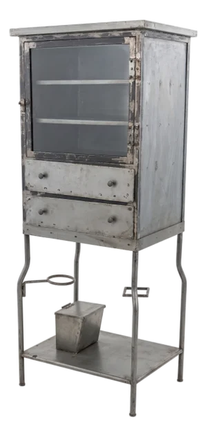 Vintage Metal Dental / Apothecary Cabinet