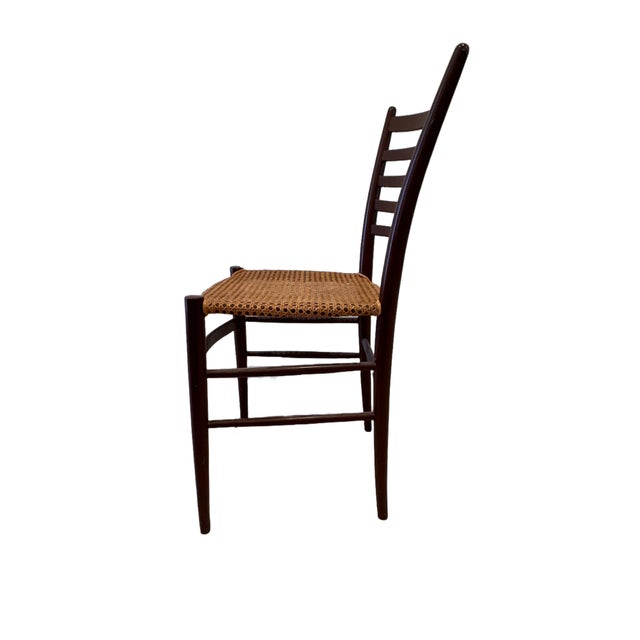 Vintage Italian Gio Ponti Style Chiavari Ladder-Back Cane Dining Chairs, Set of 4, C. 1960s For Sale - Image 9 of 10