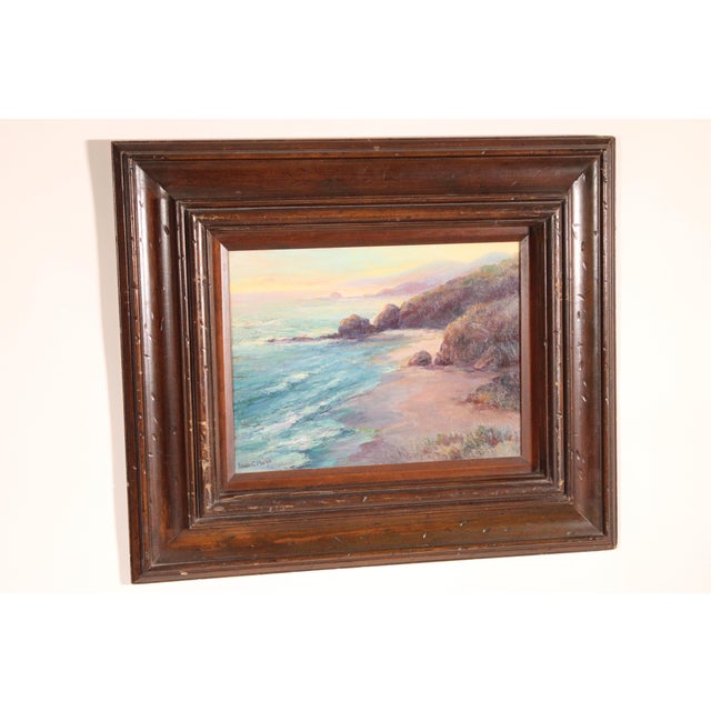 California impressionist painting of Camel Point Laguna Beach, California by Adele C. Pheleps (1866-1945). Oil on board....