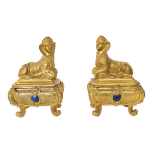 A Pair of Frederic Eugene Piat Gilt Bronze Chenets