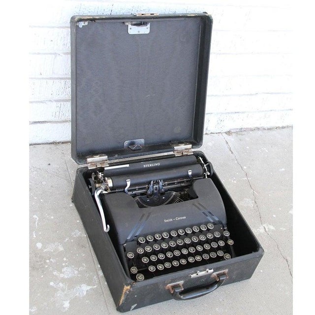 Vintage Smith Corona Typewriter and Case For Sale - Image 10 of 12