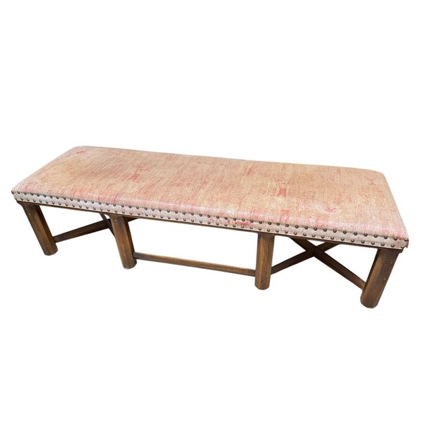 This is a Thomas O'Brien for Century Furniture bench that showcases a combination of rustic, farmhouse, or antique-...