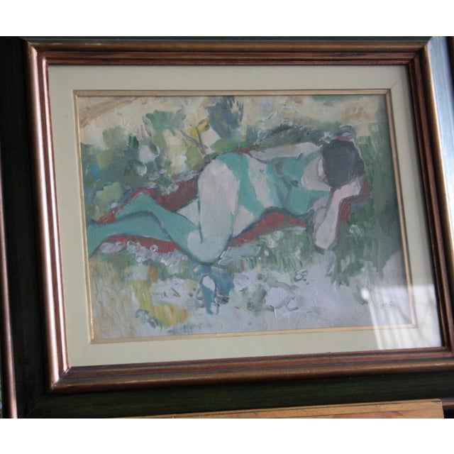 1960s Savino Labò, Donna Distesa, 1960s, Oil on Canvas For Sale - Image 5 of 8