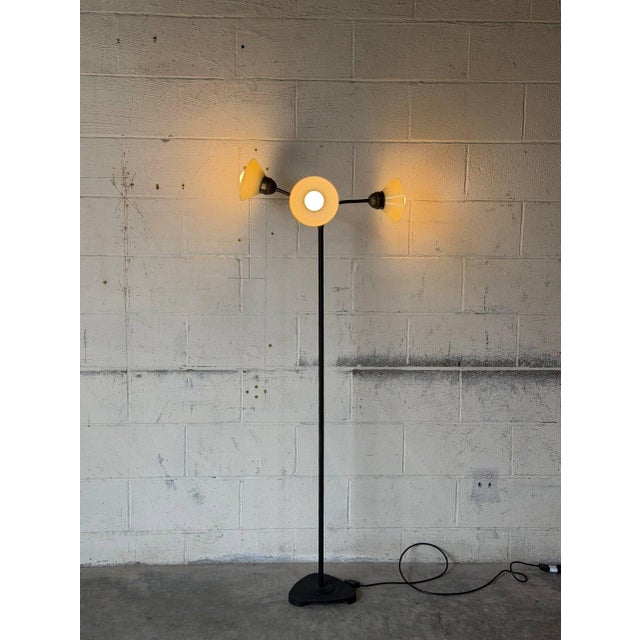 1950s Mid-Century Modern Metal Floor Lamp With 3 Adjustable Gooseneck Shades For Sale - Image 4 of 10