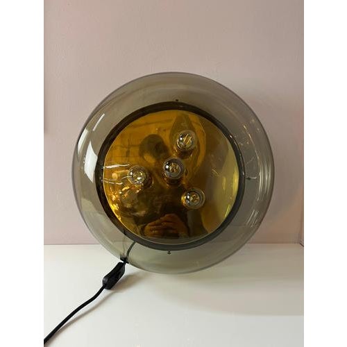 Wall or Ceiling Lamp in Brass and Smoked Glass from Kaiser Idell / Kaiser Leuchten For Sale - Image 4 of 11