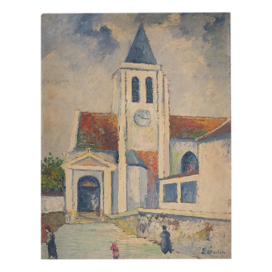 Elisée Maclet, Paris, Saint Germain de Charonne, Oil on Panel For Sale