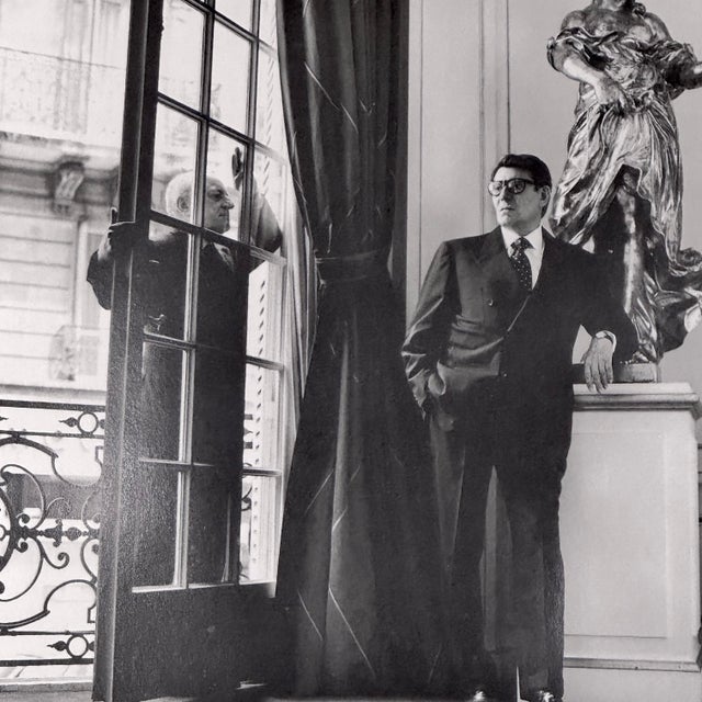 Title: Yves Saint Laurent & Pierre Bergé, Paris 1996 Photographed by Helmut Newton ©️Helmut Newton Estate Medium: Black &...