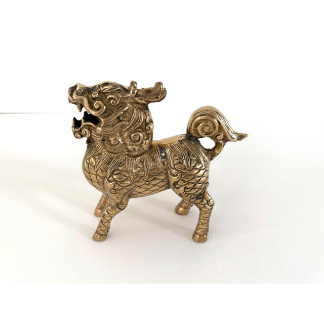 Vintage Brass Foo Dog Incense Burner For Sale - Image 4 of 14