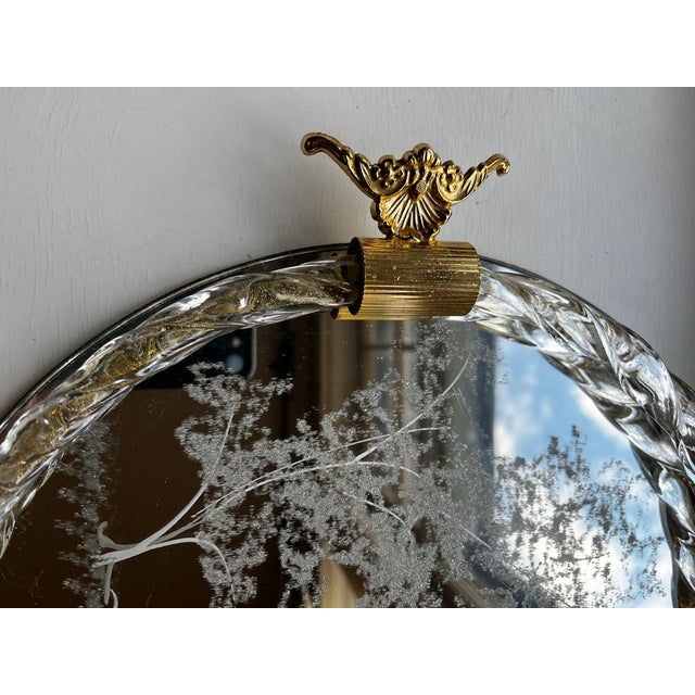 Mid 20th Century 1940s Venetian Murano Style Gold Fleck Dresser Tray For Sale - Image 5 of 8