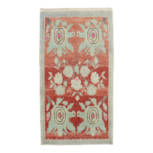 Vintage Zabihi Collection Turkish Floral Small Rug