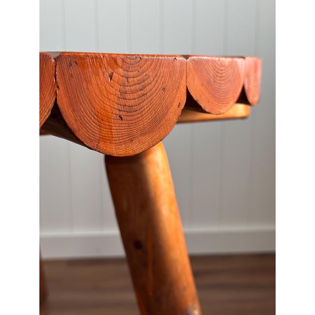Antique Rustic Alpine Scalloped Pine Log Dining Table For Sale In Greensboro - Image 6 of 15