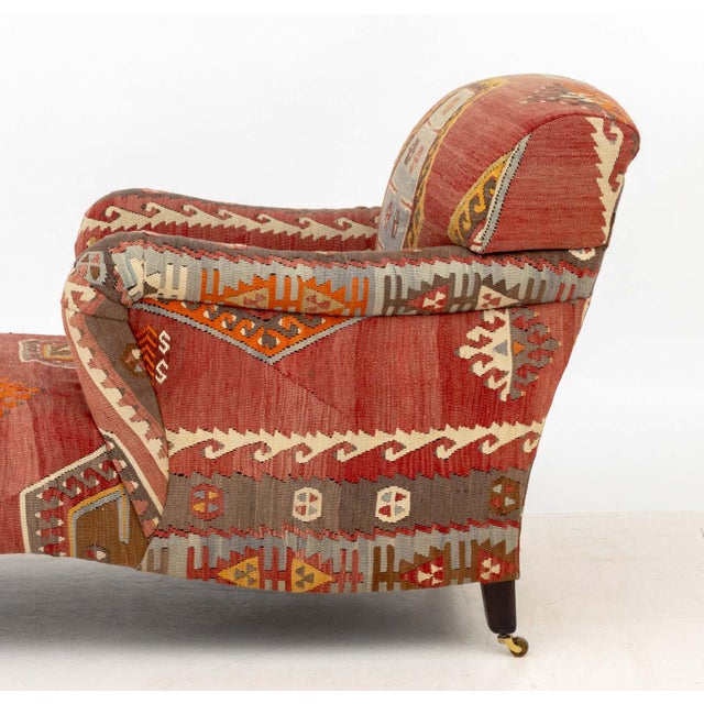 Textile George Smith Kilim Upholstered Chaise Longue For Sale - Image 7 of 9