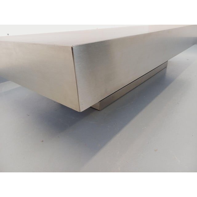 Vintage Coffee Table in Brushed Aluminum and Black Laminate, 1970s For Sale - Image 18 of 18