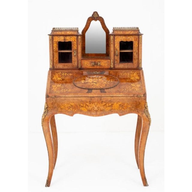 French Desk Happiness on the Day in Walnut, 1860s For Sale - Image 13 of 18