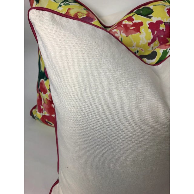 Contemporary Floral Sunshine Pillows- a Pair For Sale - Image 4 of 8