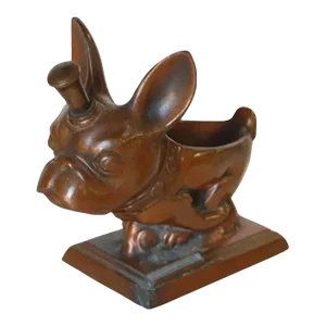 Copper Bulldog Pipe Holder Striker Lighter, Circa 1937