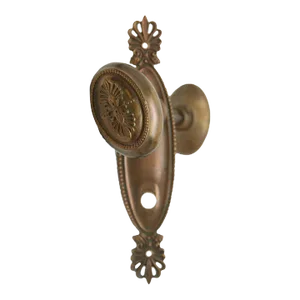 Mid 20th Century Bronze Oval Door Knob Set - 3 Pieces