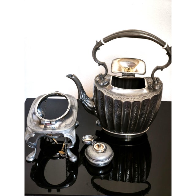 19th-Century Britannia Metal Spirit Kettle from Ashberry For Sale - Image 3 of 13