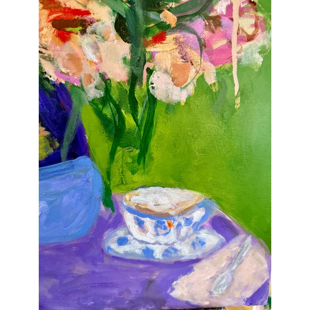 Impressionist A Gentle Moment , a Joyful Still Life Celebrating Quiet Moments, Acrylic on Canvas For Sale - Image 3 of 4