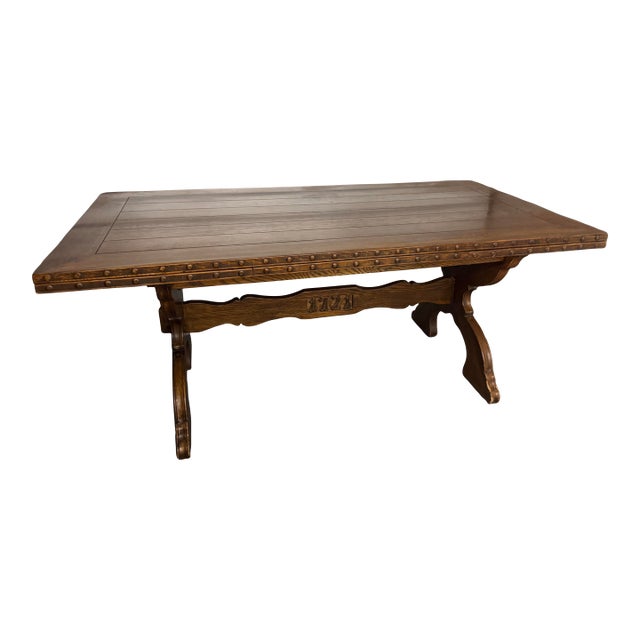 Viking Oak Mid 20th Century Arts & Crafts Dining Table Attributed to Romweber For Sale