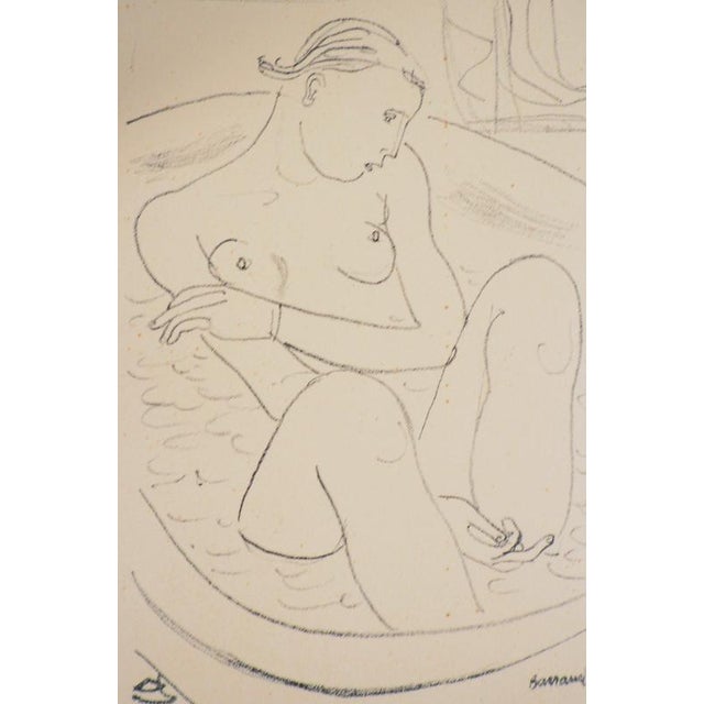 Maurice BARRAUD (1889-1954) Woman in her Bath Original color lithograph Signed in the plate On Vellum 12 x 18 cm (c. 5 x 7...